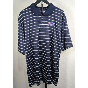 Buffalo Bills NFL Team Apparel Polo Shirt 2XL Navy Striped Performance Golf